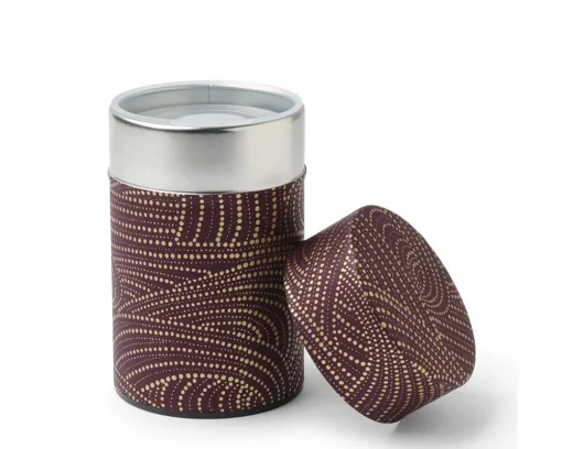 Tea Canister Purple/Gold Swirl