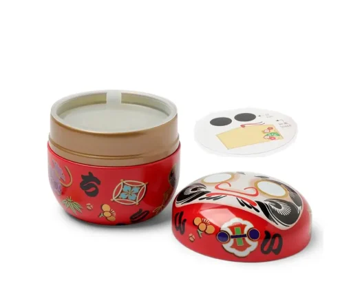 Tea Canister Red Daruma "Wishes"