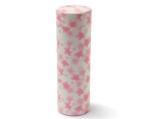 Tea Canister White Sakura Blossoms