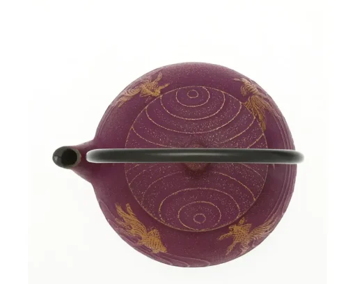 Teapot Cast Iron Purple Goldfish