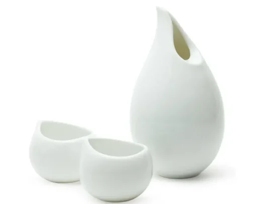 Tear Drop White Sake Set