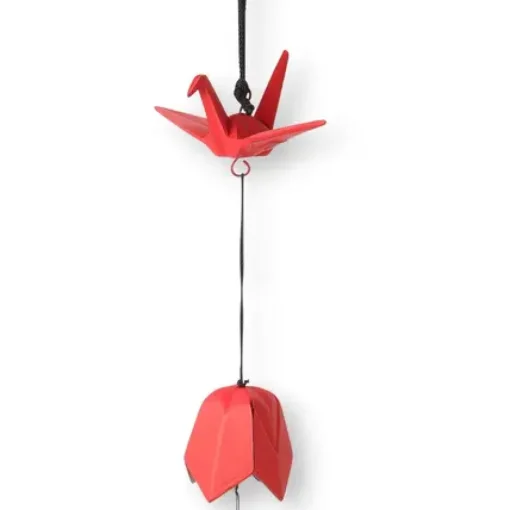 Wind Chime Peace Crane Red 1-7/8"